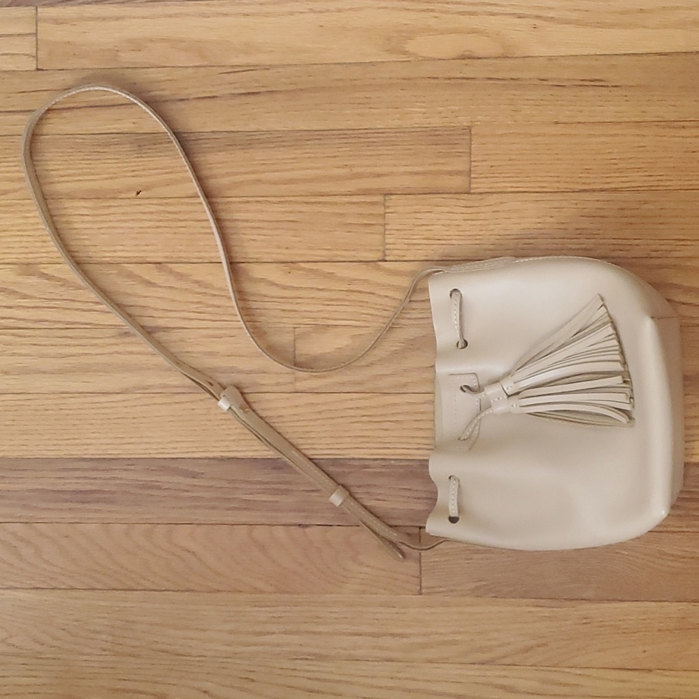 J. Crew Cream Crossbody Bag with Tassel